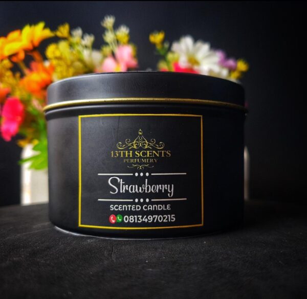 Strawberry scented candle