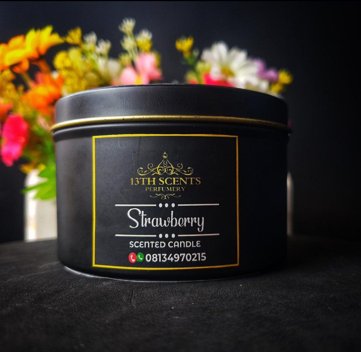 Strawberry scented candle