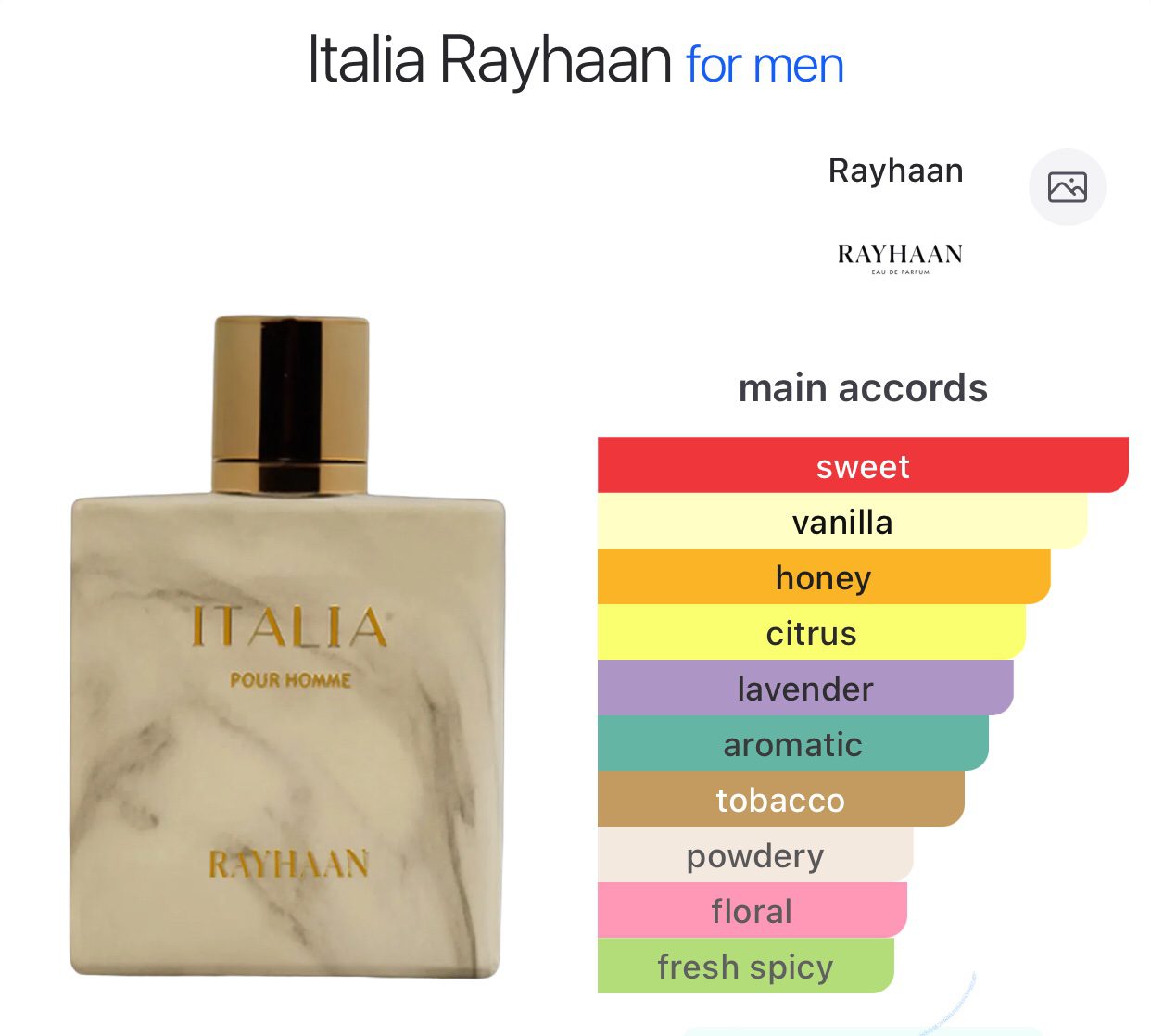 Rayhaan Italia EDP 100ml - Image 2